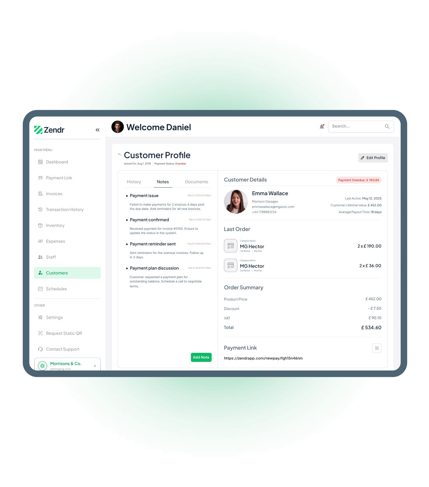 Documents and notes - Dashboard screen