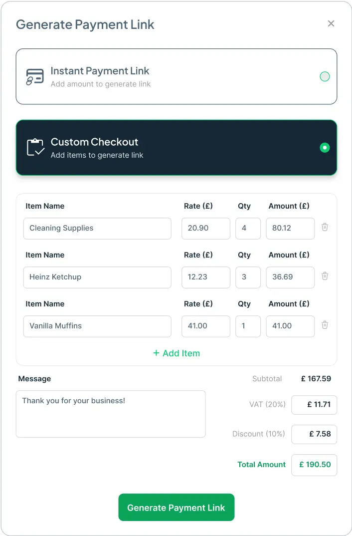 Instant Payment Links Stage