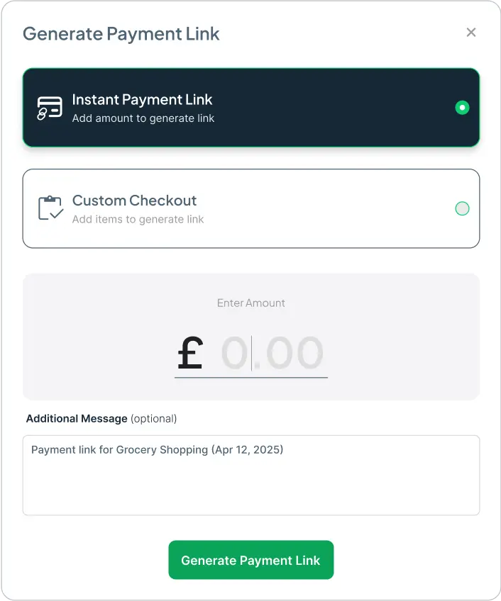 Instant Payment Links Stage
