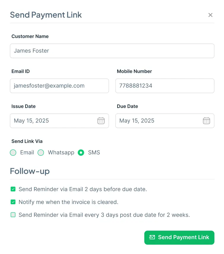 Instant Payment Links Stage
