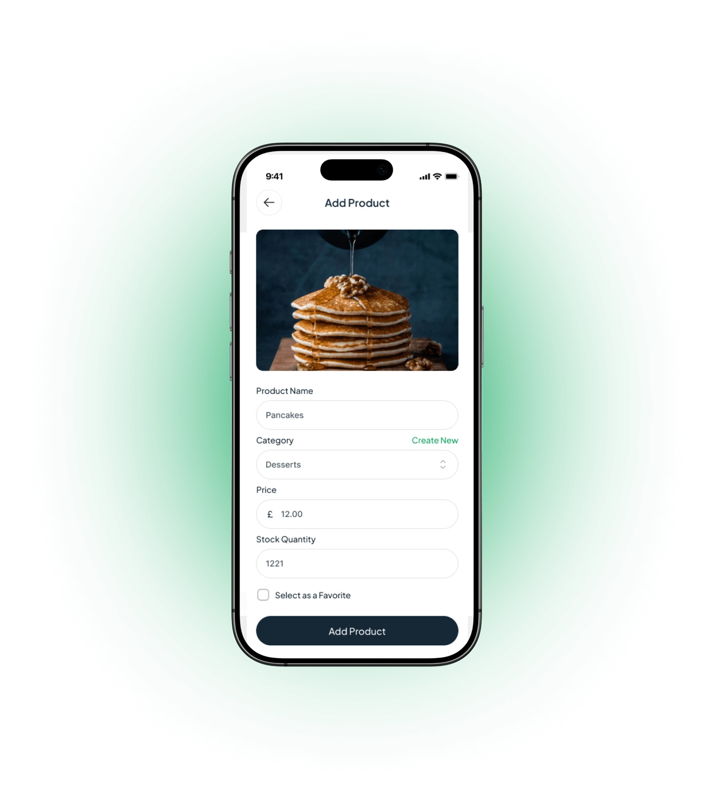 Add Products or Services - Inventory screen on the Zendr app