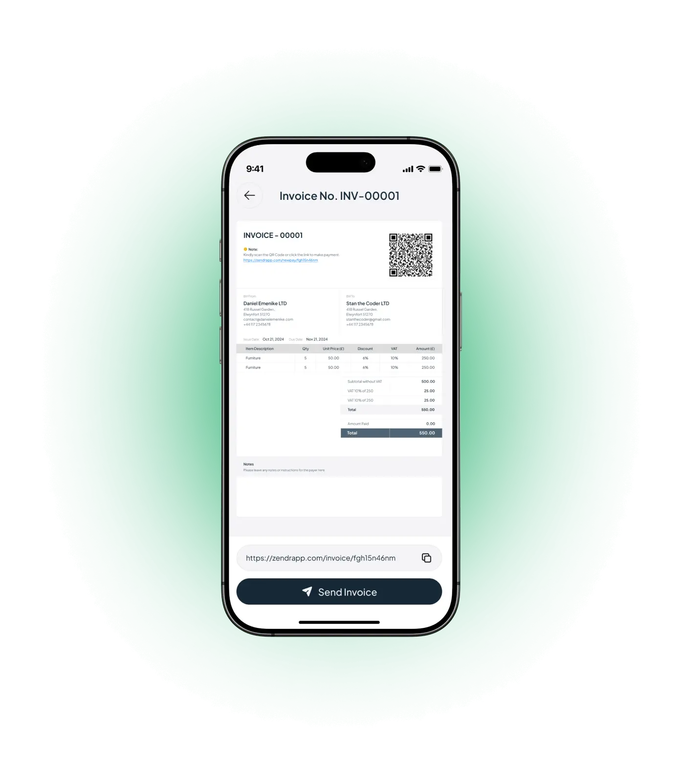 Send Link to Customer