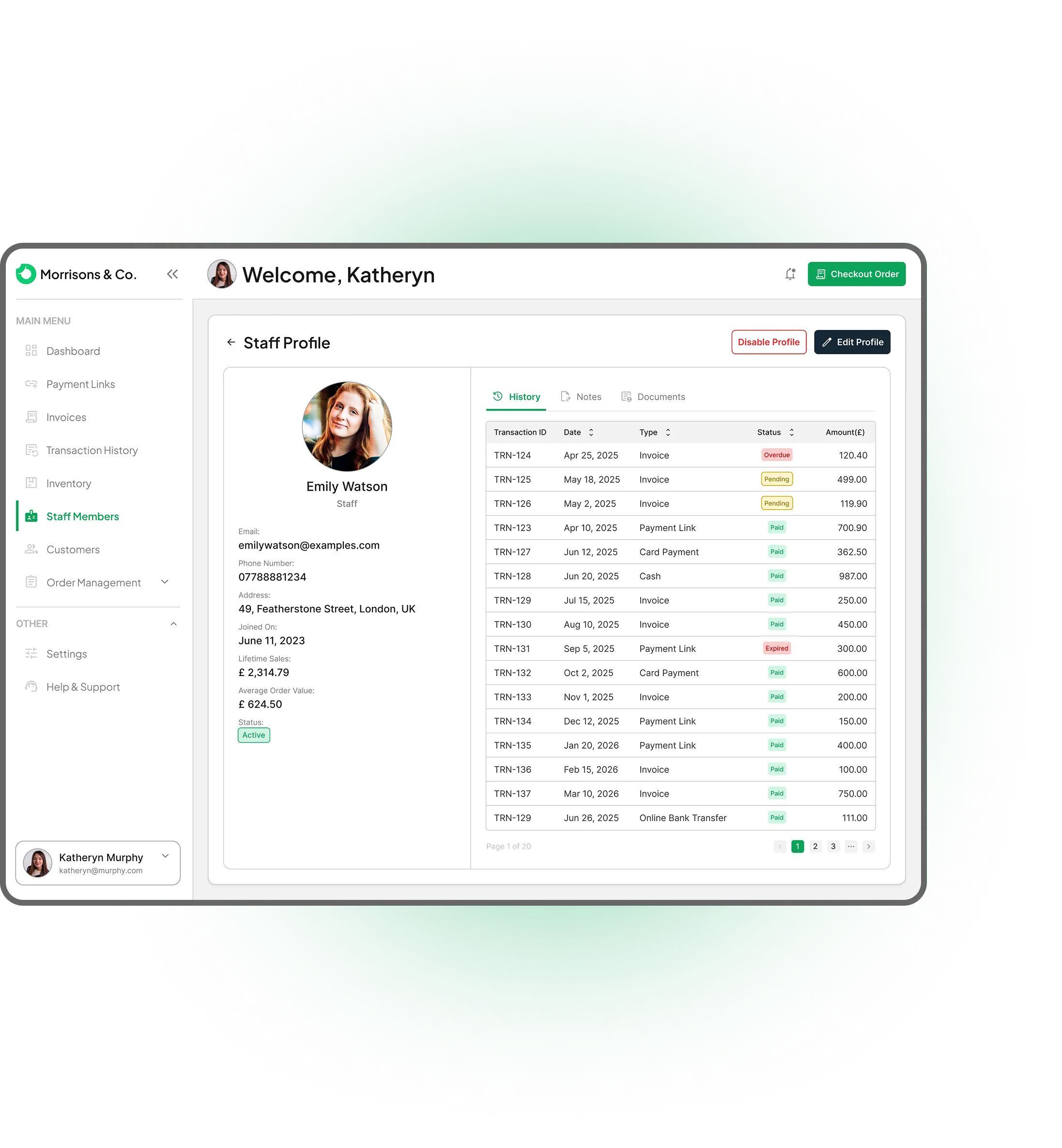 Send Link to Customer