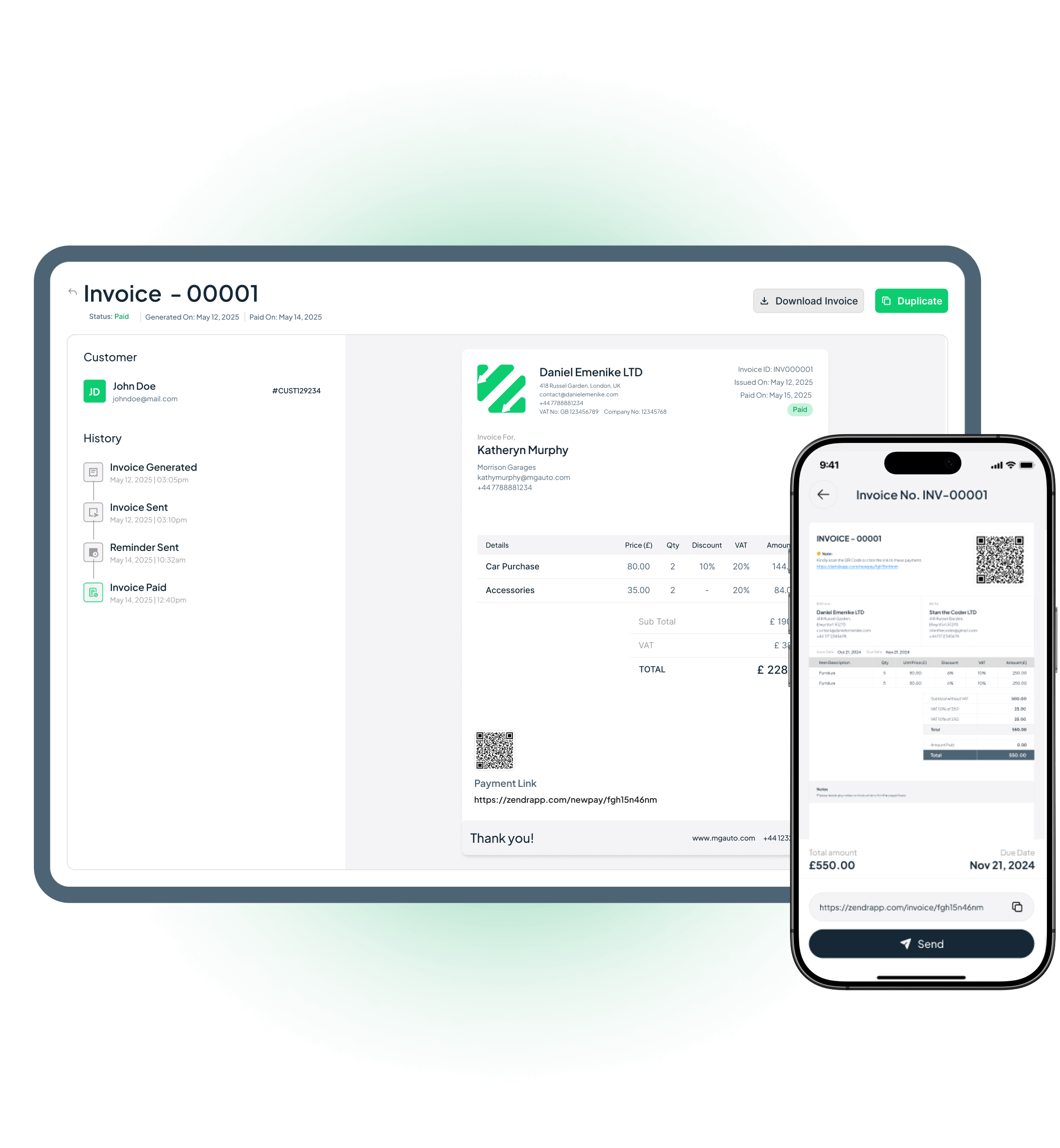 Invoicing feature