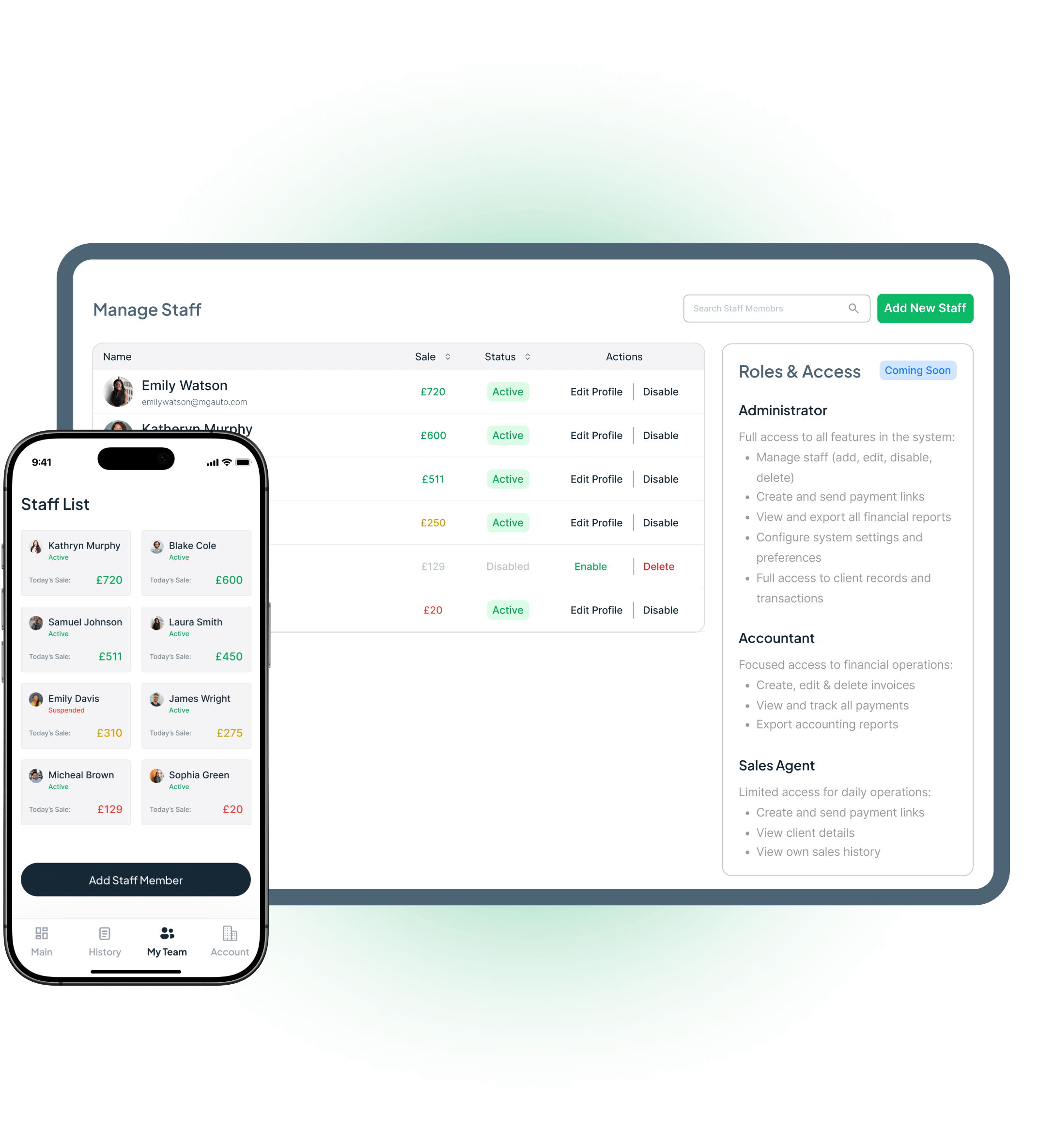 Team management feature